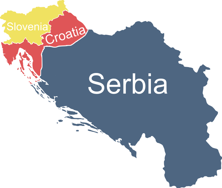 709px Map of Greater Serbia in Yugoslavia.svg  - 【ユーゴスラビア】かつて、「南スラブ人の国」と呼ばれる奇跡の多様性国家があった。